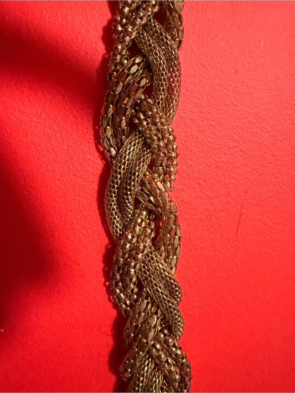 Braided Metal-Link Bracelet in Gold Tone for Women